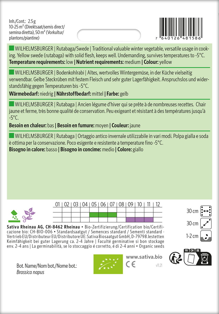 Kålroe/Kålrabi - Wilhelmsburger- ØKO - Billede 2