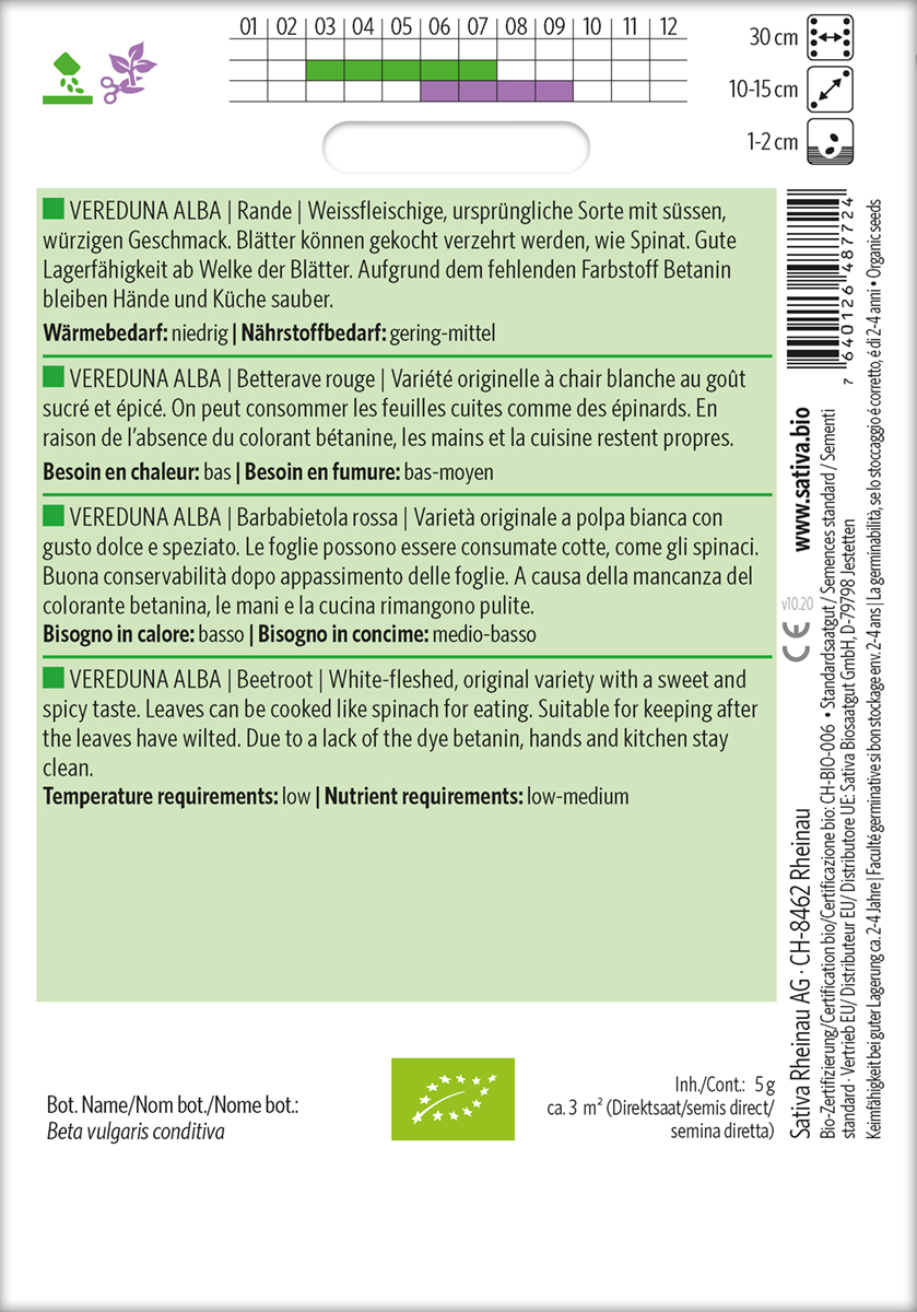Rødbede - Vereduna Alba - ØKO - Billede 2