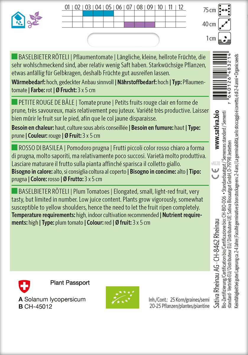 Tomat - BASELBIETER RÖTELI - ØKO - Billede 2