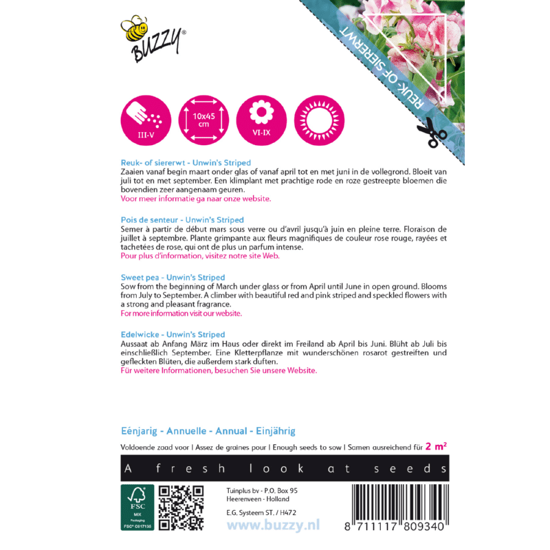 Ærteblomst - Unwin's Striped - Billede 2