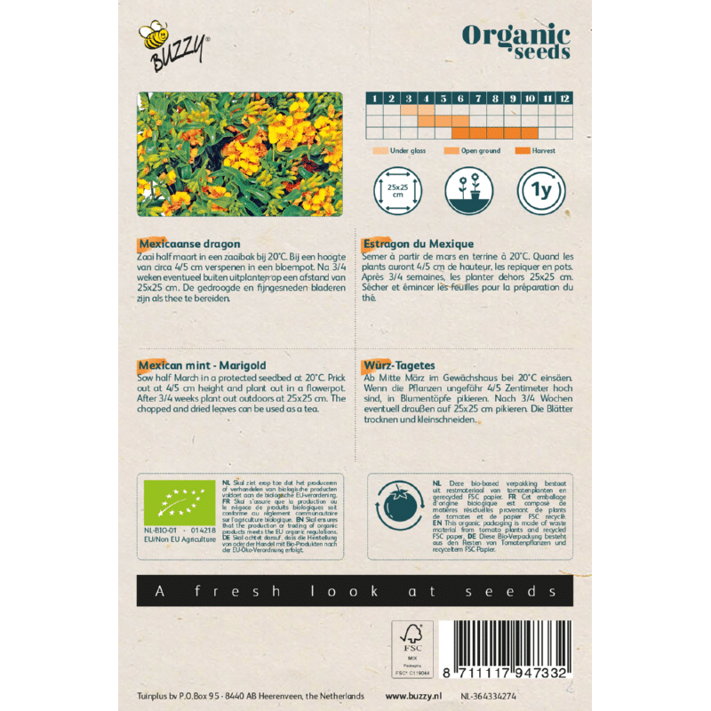 Tagetes - Mexikansk - ØKO - Billede 2