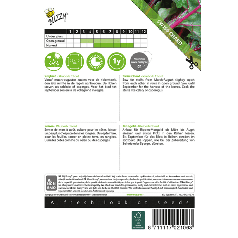 Bladbede - Rhubarb Chard - Beta vulgaris - Billede 2