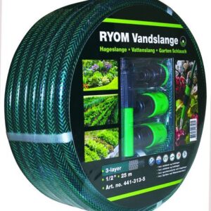 Vandslange grøn 1/2" m/ Fittin.25M