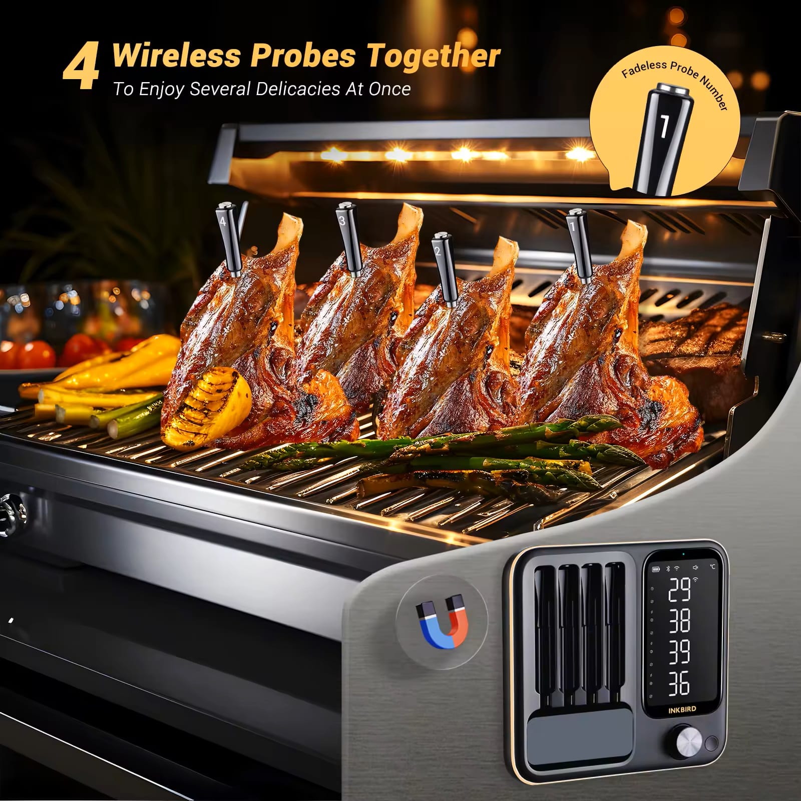 INKBIRD Trådløs BBQ Thermometer 4 Prober BT og WIFI - Billede 8