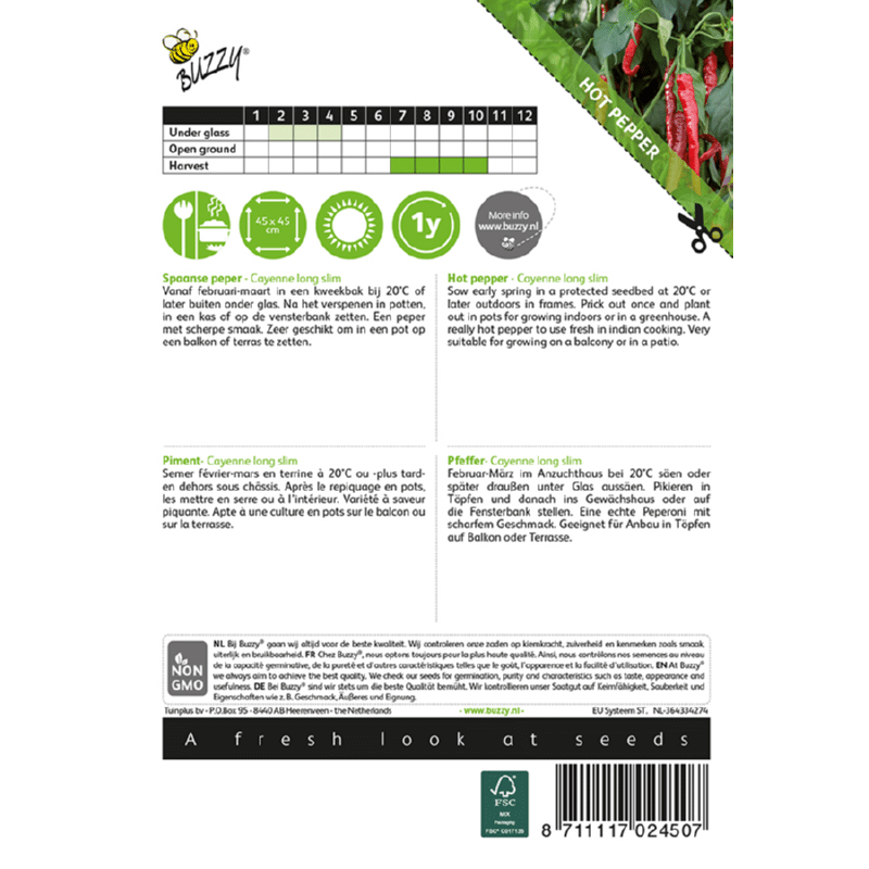 Cayenne long slim - C. annuum - Billede 3