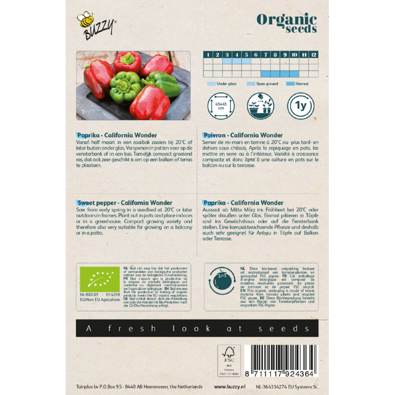 Peberfrugt California Wonder Red - ØKO - Billede 2